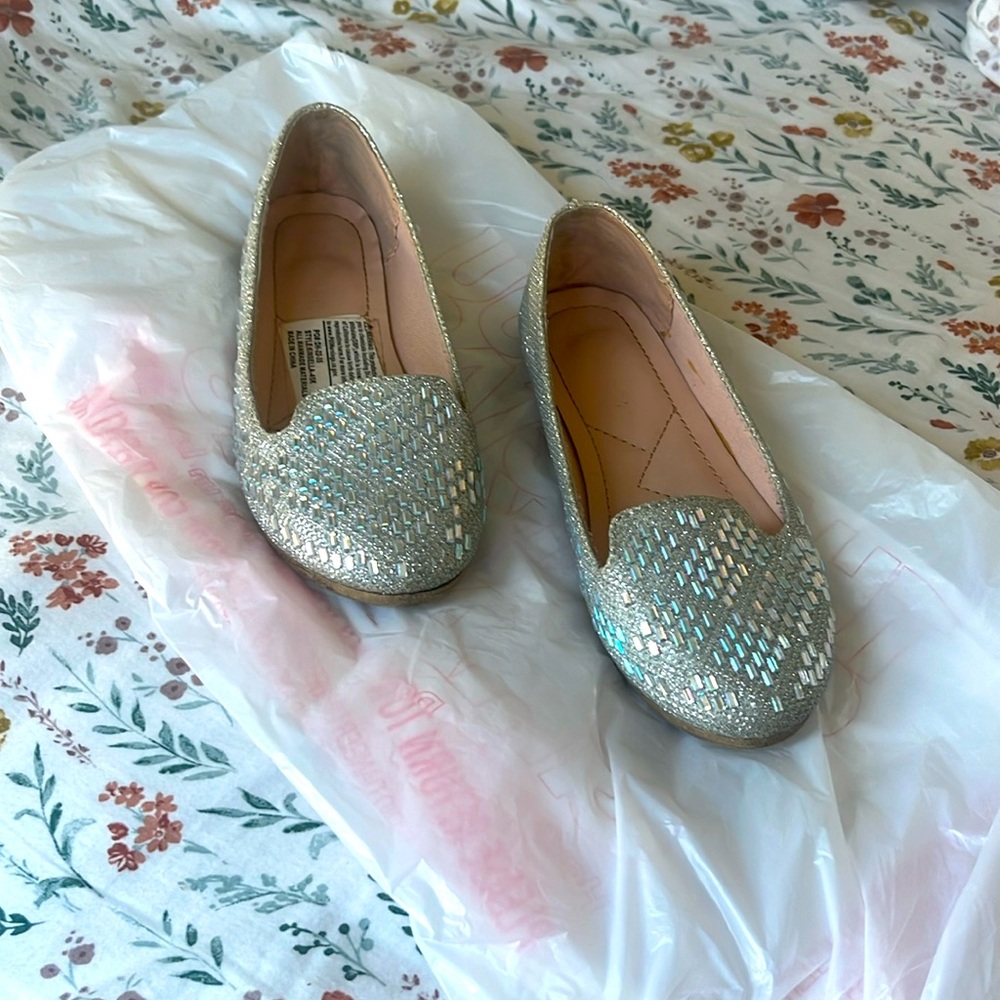 Link shoes, size 1, sparkle silver